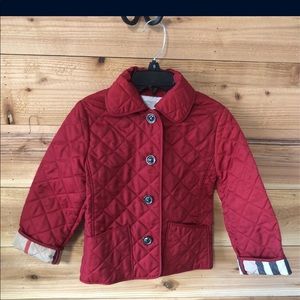 Kids Red Burberry Jacket size 4y,